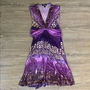 Bebe Tribal Printed Jersey Tie Dress